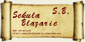 Sekula Blažarić vizit kartica